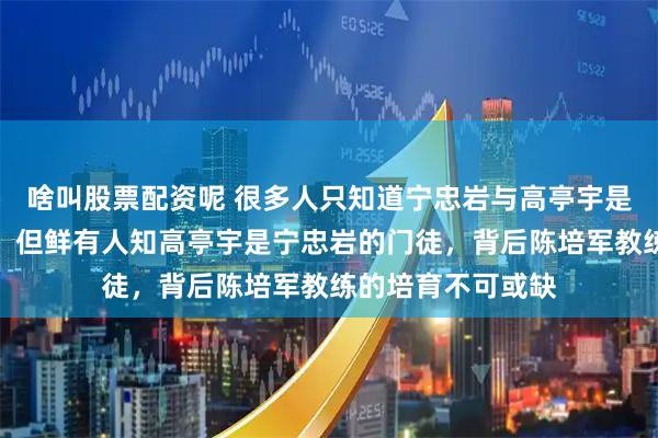 啥叫股票配资呢 很多人只知道宁忠岩与高亭宇是中国速滑队双星，但鲜有人知高亭宇是宁忠岩的门徒，背后陈培军教练的培育不可或缺